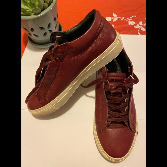K-Swiss Wine Women’s Leather Sneakers Size 9.5 - Picture 3 of 8